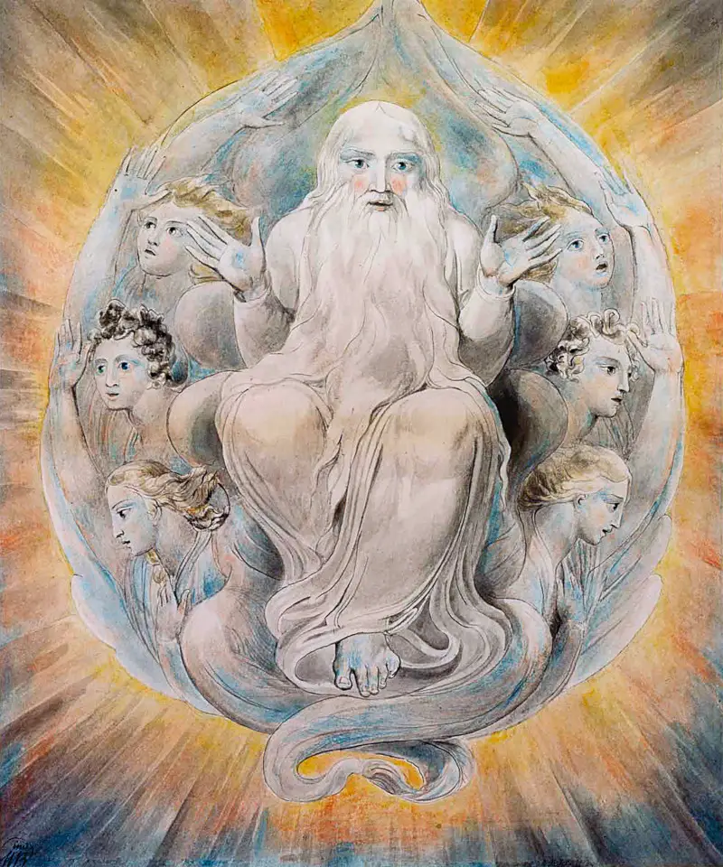 God Blessing the Seventh Day by William Blake